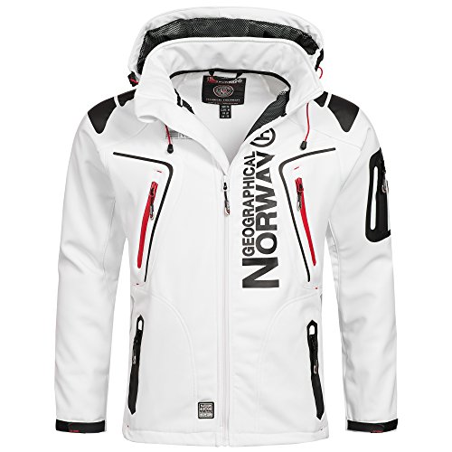 Geographical Norway Techno - Chaqueta funcional de exteriores para hombre (softshell) Blanco. XL