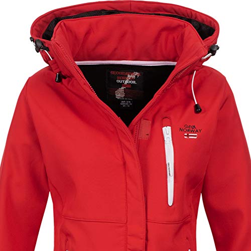 Geographical Norway Touna B - Chaqueta de tejido softshell con capucha para mujer rojo L