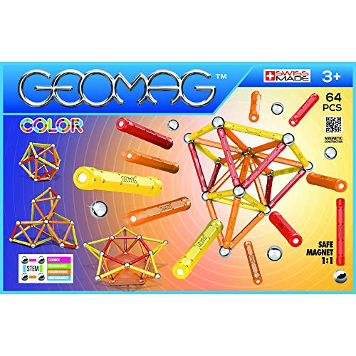 Geomag Classic Color Construcciones magnéticas y juegos educativos, 64 piezas (262), Multicolor
