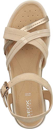 Geox D Sandal Hiver A, Sandalias con Punta Abierta para Mujer, Beige (Sand/Champagne C5zb5), 39 EU