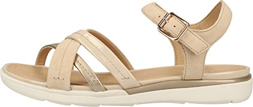 Geox D Sandal Hiver A, Sandalias con Punta Abierta para Mujer, Beige (Sand/Champagne C5zb5), 39 EU