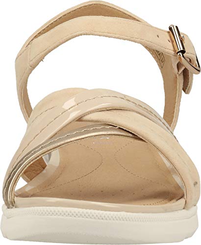 Geox D Sandal Hiver A, Sandalias con Punta Abierta para Mujer, Beige (Sand/Champagne C5zb5), 39 EU