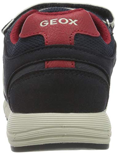 Geox J ALBEN Boy C, Zapatillas Niños, Azul (Navy/Red C0735), 35 EU