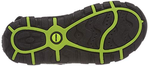 Geox JR Sandal Strada A, Sandalias con Punta Abierta Niños, Black (Black/Lime Green C9b3s), 28 EU