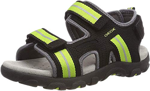 Geox JR Sandal Strada A, Sandalias con Punta Abierta Niños, Black (Black/Lime Green C9b3s), 28 EU Geox JR Sandal Strada A, Sandalias con Punta Abierta Niños, Black (Black/Lime Green C9b3s), 28 EU