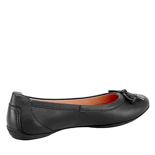 Geox Mujer Bailarinas Charlene,señora Bailarinas clásicas,Planos,Planos,Zapatos del Verano,Elegante,en Lazo,Removable Insole,Schwarz,39 EU/6 UK