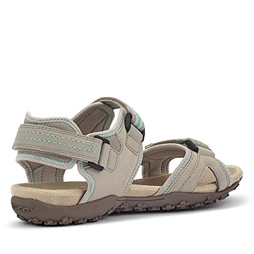 Geox Mujer Sandalias de Vestir Donna Sandal STREL, señora Sandalias de Exterior,Sandalias Deportivas,Zapatos de Verano,Grau,38 EU / 5 UK