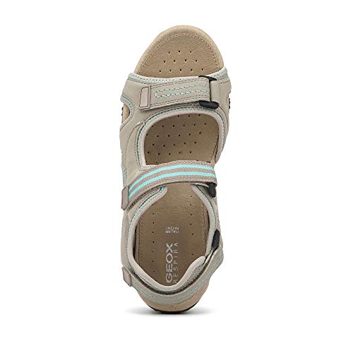 Geox Mujer Sandalias de Vestir Donna Sandal STREL, señora Sandalias de Exterior,Sandalias Deportivas,Zapatos de Verano,Grau,38 EU / 5 UK