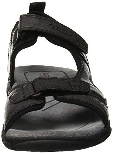 Geox UOMO Sandal Strada A, Sandalias con Punta Abierta Hombre, Black (Black C9999), 45 EU