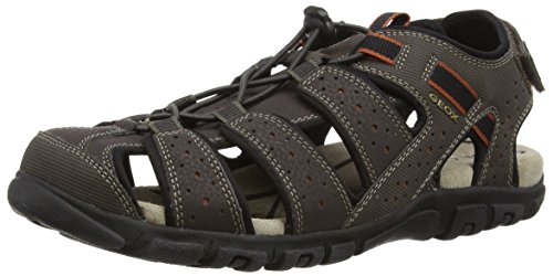 Geox UOMO Sandal Strada B, Sandalias Punta Cerrada Hombre, MARRÃFÂ³N (DK Coffee), 46 EU