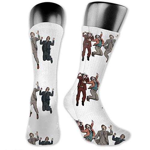 GERERIC Anchorman Crew Jumping Mujer Hombre Calcetines hasta la mitad de la pantorrilla Calcetines transpirables 8x40cm