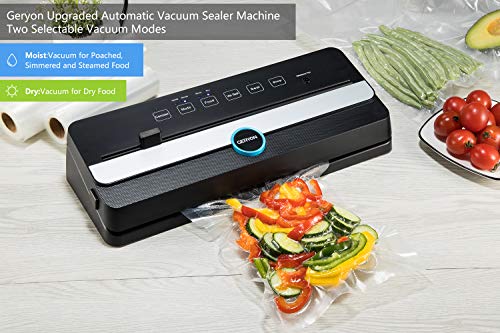 GERYON Envasador al Vacío Doméstica y Profesional con Cortador, Sellador de Bolsas Automático para Conservación de Alimentos Secos y Húmedos con Kit para Principiantes (Negro) GERYON Envasador al Vacío Doméstica y Profesional con Cortador, Sellador de Bolsas Automático para Conservación de Alimentos Secos y Húmedos con Kit para Principiantes (Negro)