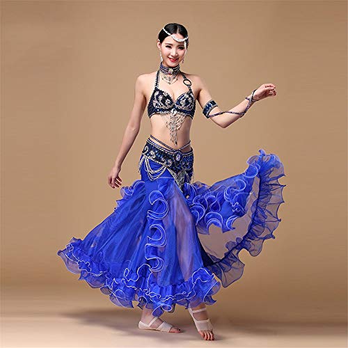 GFBVC Traje de Danza contemporánea Belly Dance Performance Ropa Moldeada Hecha a Mano del Sujetador de la Danza de Vientre Rendimiento de Vestuario (Color : Blue, Size : M) GFBVC Traje de Danza contemporánea Belly Dance Performance Ropa Moldeada Hecha a Mano del Sujetador de la Danza de Vientre Rendimiento de Vestuario (Color : Blue, Size : M)