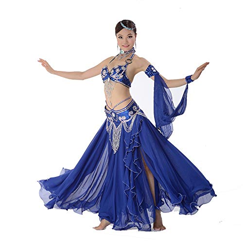 GFBVC Traje de Danza contemporánea Belly Dance Performance Ropa Moldeada Hecha a Mano del Sujetador de la Danza de Vientre Rendimiento de Vestuario (Color : Blue, Size : M) GFBVC Traje de Danza contemporánea Belly Dance Performance Ropa Moldeada Hecha a Mano del Sujetador de la Danza de Vientre Rendimiento de Vestuario (Color : Blue, Size : M)