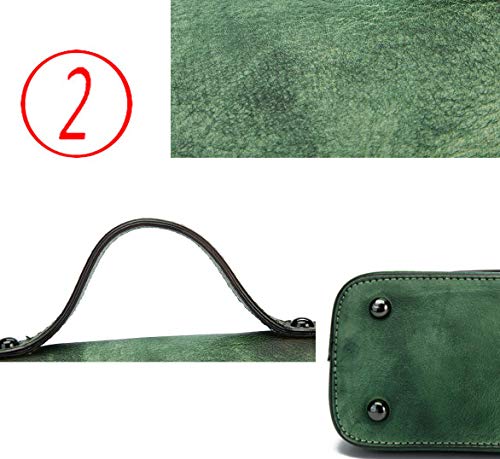 GGLZMMF Bolsos De Las Señoras De Cuero De La Vendimia Bolsas De Hombro Hechos A Mano Bolsas De Mensajero De Gran Capacidad Amarillo + Marrón Rojo Oscuro Verde Gris + Azul Green-OneSize