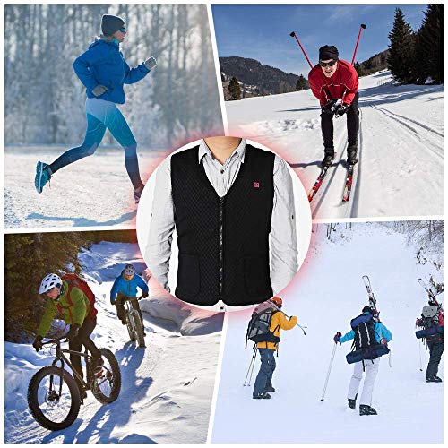 GHdfsad Chaleco Calefactor para Hombres Y Mujeres Chaqueta calefactable Calefactora EléCtrica 3 Velocidades Temperatura Ajustable Ropa De Carga USB Chaqueta CáLida Invierno Montar Al Aire Libre