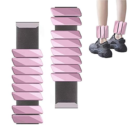 GHH 2 Piezas Pesas Tobillo Lastres de muñecas para Hombres y Mujeres, Ejercicio Ajustable Correa de Tobillo para Ejercicio, Ejercicio, Caminar, Footing, Gimnasia, Aeróbic,Rosado