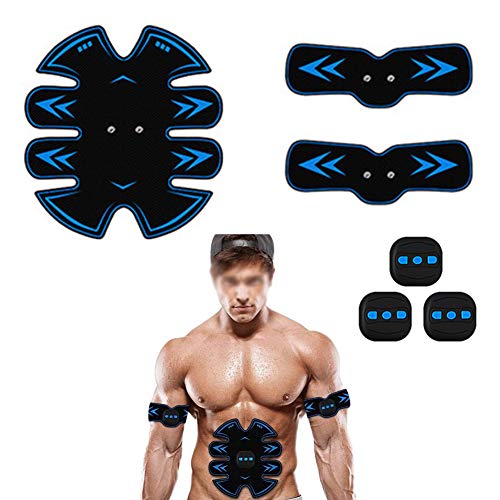 GHH Estimulador de Abdominales EMS Electroestimulador Muscular Abdominales con USB,10 Modos y 15 Niveles de Intensidad para Abdomen/Cintura/Pierna/Brazo