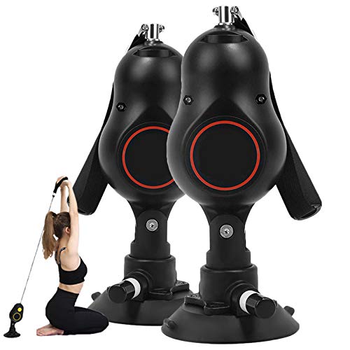 GHH Multifunción Tirador de Cuerda con ventosas Entrenamiento en Suspension multiestaciones 1.7m Bandas elásticas de Pilates Correas De Suspension,2 Black