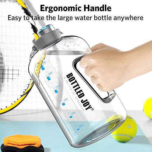 GHONLZIN Botella de Agua Deportiva, 2.5L Water Bottle, Botella Agua sin BPA Reutilizable Botellas de Agua con Marcador de Tiempo para Athletic, Bici, Gimnasio, Oficina