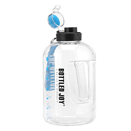 GHONLZIN Botella de Agua Deportiva, 2.5L Water Bottle, Botella Agua sin BPA Reutilizable Botellas de Agua con Marcador de Tiempo para Athletic, Bici, Gimnasio, Oficina