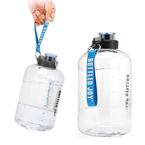 GHONLZIN Botella de Agua Deportiva, 2.5L Water Bottle, Botella Agua sin BPA Reutilizable Botellas de Agua con Marcador de Tiempo para Athletic, Bici, Gimnasio, Oficina