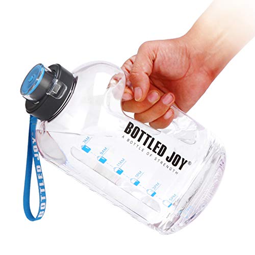 GHONLZIN Botella de Agua Deportiva, 2.5L Water Bottle, Botella Agua sin BPA Reutilizable Botellas de Agua con Marcador de Tiempo para Athletic, Bici, Gimnasio, Oficina