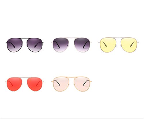 GHVJHBJBH Gafas de Sol Classic Mujer PC Lentes Gafas de Sol Summer Wrap Marco de Metal Reflectante Gafas de Mujer Mujer Candy Colors Gafas UV400 Venta al por Mayor