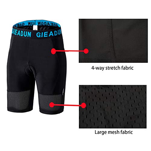 GIEADUN Hombre Pantalones Cortos de Bicicleta Shorts de Ciclismo Hombre con 20D Acolchado MTB Ciclismo Pantalones Cortos Ropa Interior de Bicicleta estáticas (Negro, XXL) GIEADUN Hombre Pantalones Cortos de Bicicleta Shorts de Ciclismo Hombre con 20D Acolchado MTB Ciclismo Pantalones Cortos Ropa Interior de Bicicleta estáticas (Negro, XXL)