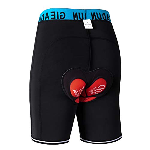 GIEADUN Hombre Pantalones Cortos de Bicicleta Shorts de Ciclismo Hombre con 20D Acolchado MTB Ciclismo Pantalones Cortos Ropa Interior de Bicicleta estáticas (Negro, XXL)