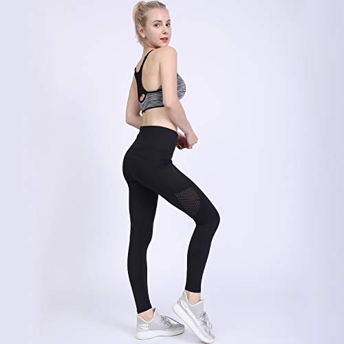 GIEADUN Mallas Pantalones Deportivos Leggings Mujer Yoga Alta Cintura Gran Elásticos Fitness (negro, S)