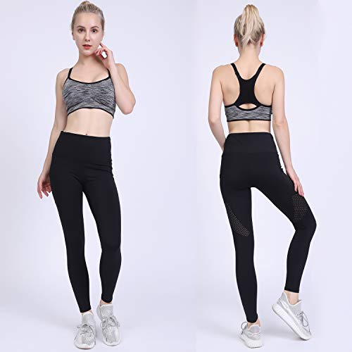 GIEADUN Mallas Pantalones Deportivos Leggings Mujer Yoga Alta Cintura Gran Elásticos Fitness (negro, S)