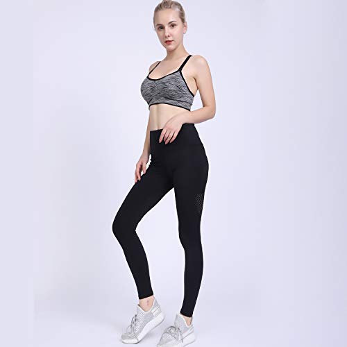 GIEADUN Mallas Pantalones Deportivos Leggings Mujer Yoga Alta Cintura Gran Elásticos Fitness (negro, S)