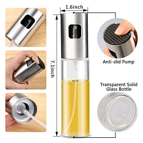 Gifort Pulverizador de Aceite portĂĄtil,100 ML Acero Inoxidable Aceite de Oliva,Botella de Cristal con Cepillo de Tubo Extra y Tubo de Repuesto Gifort Pulverizador de Aceite portĂĄtil,100 ML Acero Inoxidable Aceite de Oliva,Botella de Cristal con Cepillo de Tubo Extra y Tubo de Repuesto