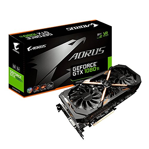 GIGABYTE AORUS GTX 1080 Ti 11Gb - Tarjeta gráfica (NVIDIA, GeForce GTX 1080 Ti 11Gb, 1708 MHz, 2-Way SLI)