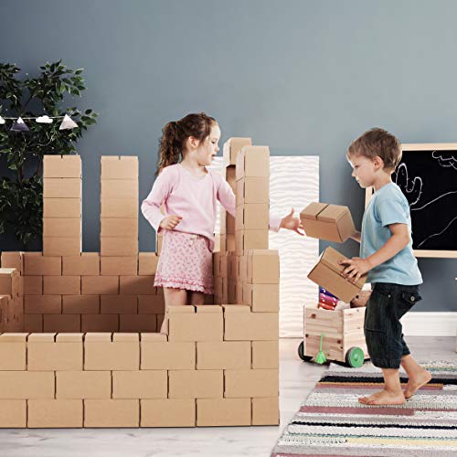 GIGI, Bloks Bloques de Construcción Gigantes de Cartón, Juegos de Construcción para Niños, 100 Piezas XXL, Kits de Ladrillos Para Grandes Construcciones Infantiles de Castillos y Torres Grandes, G1