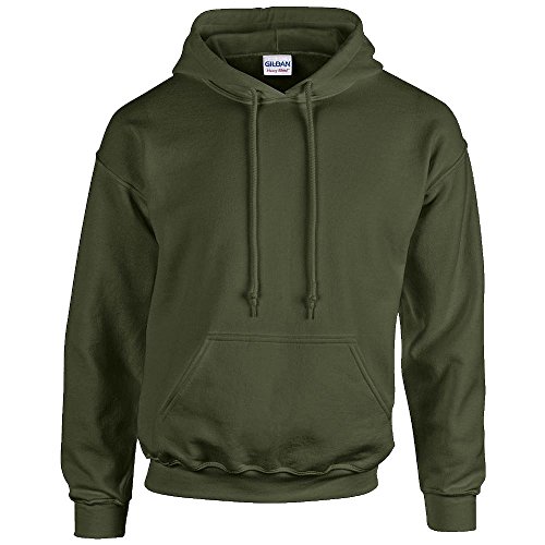 Gildan Heavy Blend Sudadera con capucha de 18500 verde militar Small