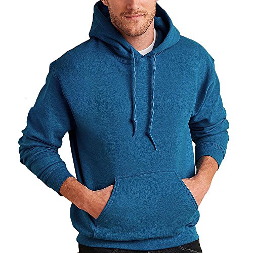 GILDAN Sudadera con capucha para hombre Adult 50/50, color liso negro XXL