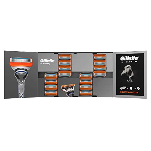 Gillette Fusion 5 Cuchillas de Afeitar Hombre, Paquete de 16 Cuchillas de Recambio