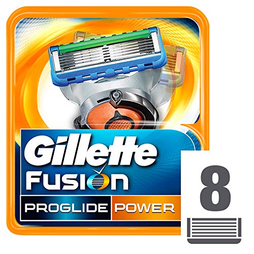 Gillette Fusion ProGlide Power - Cuchillas de recambio para maquinilla de afeitar, 8 unidades Gillette Fusion ProGlide Power - Cuchillas de recambio para maquinilla de afeitar, 8 unidades