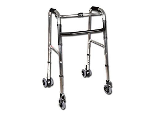 GIMA 43130 andador de 4 ruedas, rodillo, plegable movilidad ayuda a caminar, caminador anciano, rodillo ligero