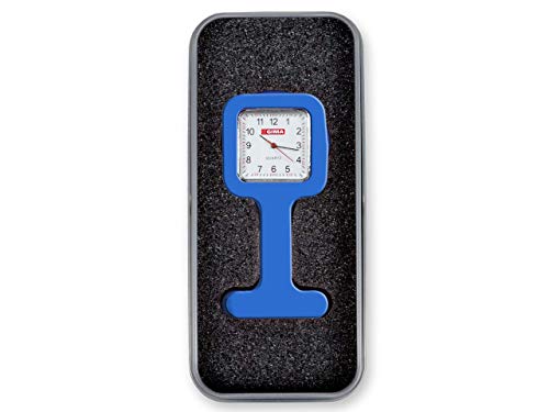 GIMA Ref. 20455 Reloj de Enfermeros de Silicona con imperdible, en Caja de Aluminio, cuadrante Cuadrado de 35mm, Largo 85mm, Movimiento japonés, Color Azul, duración de la batería 18 Meses GIMA Ref. 20455 Reloj de Enfermeros de Silicona con imperdible, en Caja de Aluminio, cuadrante Cuadrado de 35mm, Largo 85mm, Movimiento japonés, Color Azul, duración de la batería 18 Meses