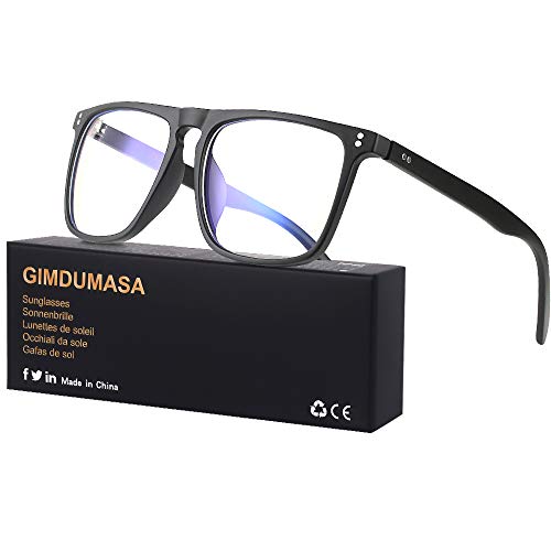 Gimdumasa Gafas Luz Azul Ordenador Gaming PC UV Filtro Proteccion Mujer Hombre GI766 (Negro)