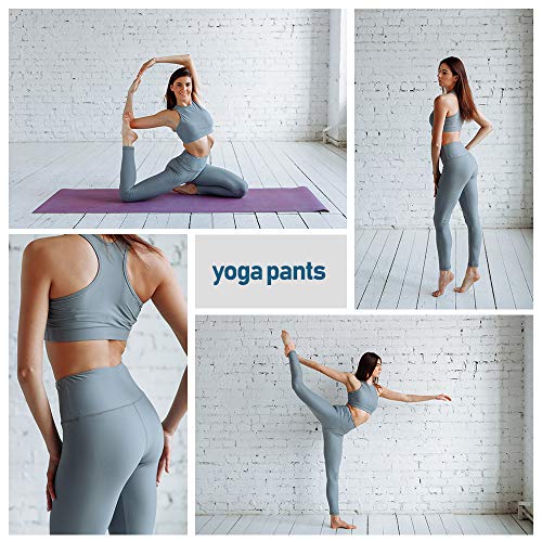 Gimdumasa Pantalón Deportivo de Mujer Cintura Alta Leggings Mallas para Running Training Fitness Estiramiento Yoga y Pilates GI188 (Azul profundo, L)