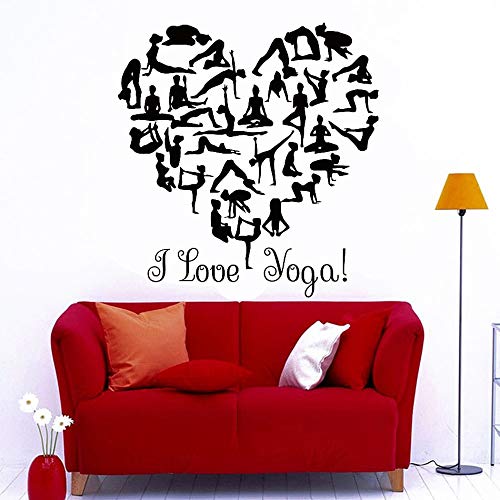 Gimnastas I Love Yoga vinilo pared pegatina controlador de videojuegos póster pelar y pegar pegatina de pared