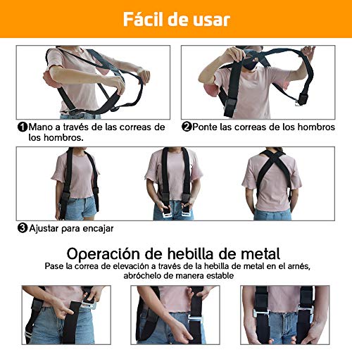 Gindoly Levantamiento y Correas Móviles Mudanza Correas Levantar Ajustable Transporte Muebles Capacidad de Rodamiento 360kg Objetos Pesados Elevamiento y Movimiento para 2 Personas Brazo y Hombro