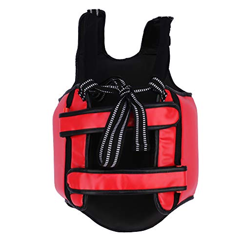 GINGPAI Protector de pecho para hombres y mujeres, de piel sintética, protector de cuerpo de boxeo, kickboxing artes marciales Muay Thai MMA armadura, protector de pecho y columna vertebral