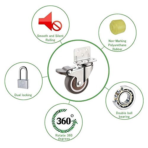 GINVF Ruedas de Ruedas de 1/2 Pulgada Universal Ruedas de 25-50 mm con Tornillos Ruedas de Servicio Pesado Rueda giratoria Ruedas de Goma para Muebles Mesa Mesa Carro Ruedas de Cuna (Size : 1inches) GINVF Ruedas de Ruedas de 1/2 Pulgada Universal Ruedas de 25-50 mm con Tornillos Ruedas de Servicio Pesado Rueda giratoria Ruedas de Goma para Muebles Mesa Mesa Carro Ruedas de Cuna (Size : 1inches)