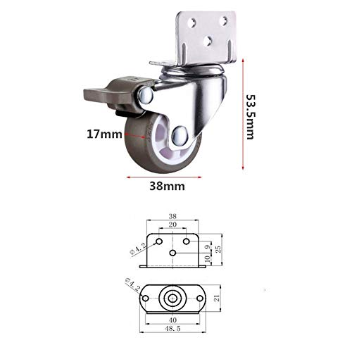 GINVF Ruedas de TPE Ruedas de Placa giratoria de 1/2 Pulgadas con Freno, reemplazo de Ruedas de Silencio en Forma de L para Cama de bebé, Carro de carros, gabinete de Cocina, Muebles, Mesa 4 Piezas GINVF Ruedas de TPE Ruedas de Placa giratoria de 1/2 Pulgadas con Freno, reemplazo de Ruedas de Silencio en Forma de L para Cama de bebé, Carro de carros, gabinete de Cocina, Muebles, Mesa 4 Piezas