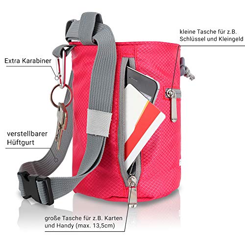 Gipfelheld Juego de bolsa de magnesio para escalada y escalada con mosquetón, cinturón de cadera y 2 bolsillos, bolsa de tiza, también para crossfit y levantamiento de pesas. Gipfelheld Juego de bolsa de magnesio para escalada y escalada con mosquetón, cinturón de cadera y 2 bolsillos, bolsa de tiza, también para crossfit y levantamiento de pesas.